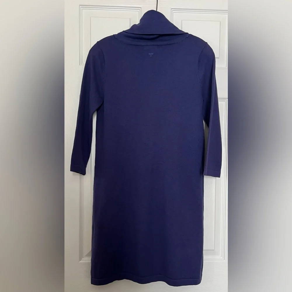 NWT Tyler Böe Kim Energy Blue Cowl Neck Dress XS Cashmere Cotton Nylon